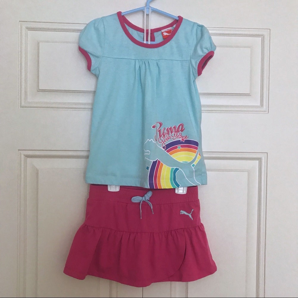Puma girls 5T tee and skirt set